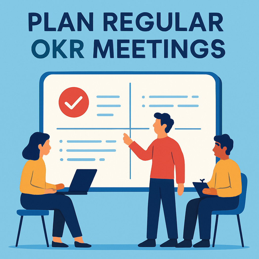 Plan regular OKR meetings Sky blue background-1